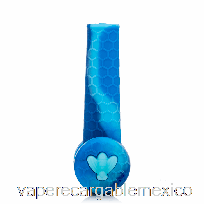 Vape Recargable Stratus Trio Pipa De Silicona Mármol Azul (azul Bebé / Azul)
